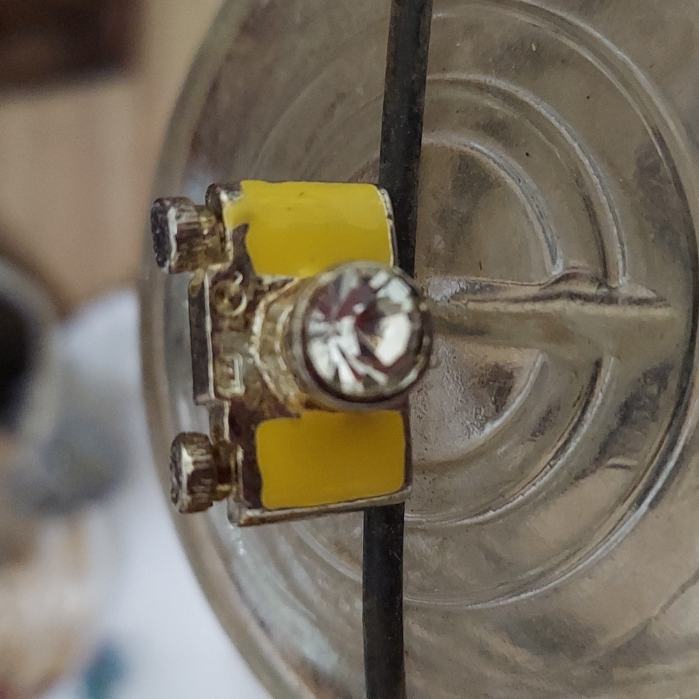 Vintage Yellow Camera Ring
